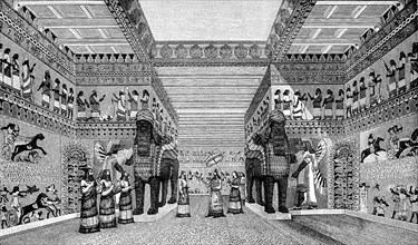 Reception hall in an Assyrian palace