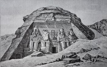Rock temple of Abu Simbel in the 18th century