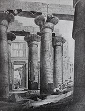 Columned hall in the temple at Karnak