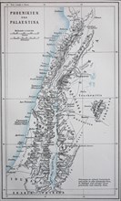 Map of ancient Phoenicia and Palestine  /  Landkarte des alten Phoenikien und Palaestina