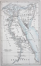 Map of ancient Egypt and Petraea  /  Landkarte des alten Ägypten und Petraea