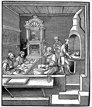 Goldsmith's workshop in the 16th century  /  Goldschmiedewerkstatt im 16. Jahrhundert