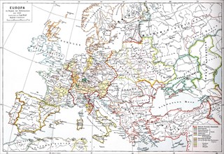 Map of Europe at the beginning of the Reformation around 1520  /  Landkarte von Europa zu Beginn der Reformation um 1520