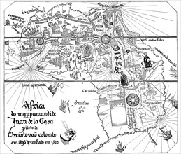 historical map from Africa to Juan de la Cosa