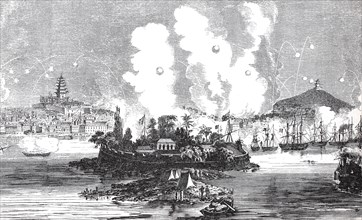 The bombardment of Canton by the Anglo-French squadron on December 28