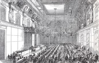 a session of the United State Parliament in the white hall of the royal palace in Berlin