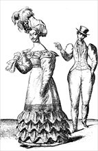 Mocking picture of the fashion of Paris in 1827