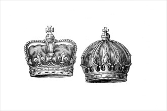 English royal crown and Brazilian imperial crown  /  englische Königskrone und brasilianische Kaiserkrone