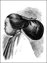Woman with long hair from China