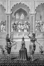 Dancers at the court of a Maharaja in India  /  Taenzerinnen am Hof eines Maharadscha in Indien