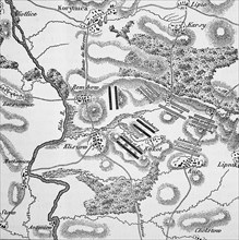 Plan of the battle of kliszów on 19 July 1702 Poland