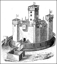 A French feudal castle in the 14th century