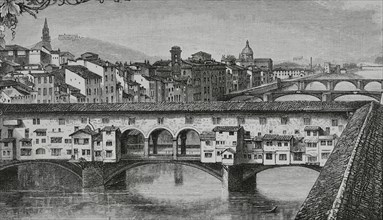 The "Ponte Vecchio" or "Old Bridge" over the river Arno