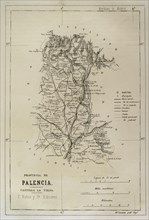 Spain, Map of the province of Palencia