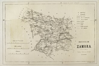 Spain, Map of the province of Zamora
