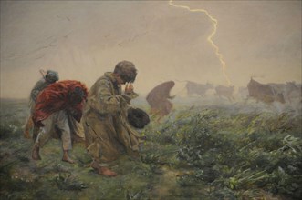 Thunderstorm, by Jozef Chelmonski, Oil on canvas