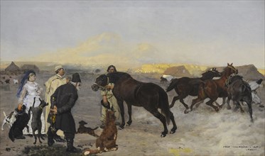 Jozef Chelmonski, On a Farm, 1875