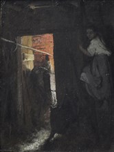 Aleksander Kotsis, Interior of a Cottage, 1871-1875?