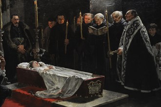 Stanislaw Wojciech Bergman, Stanislaw Oswiecim at the body of Anna Oswiecim, 1888