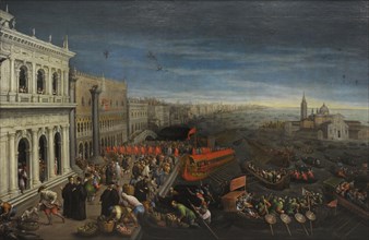 Leandro Bassano, The Riva degli Schiavoni in Venice