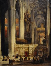 Jenaro Perez Villaamil, Interior of the Cathedral of Seville, 1838