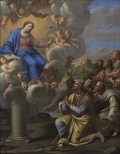 Attributed to Pietro del Po, The Virgin of the Pillar appears to Santiago, middle 17th century