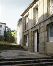 View of the Rua Igrexa, Spain, Galicia,