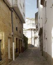 View of the Rua Real, Spain, Galicia,