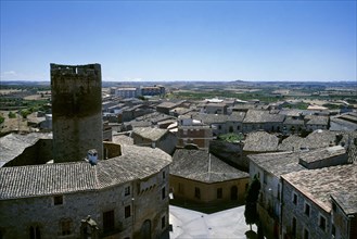 Panoramic view from the bell tower of the church of Santa Maria, Spain, Verdu