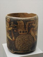Decorated vase with figurative scene