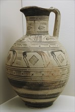 Greek Lobed mouth oinochoe decorated with friezes