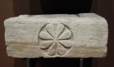Fragment of door post with rosette carved