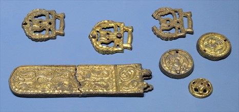 Late Avar gilded bronze belt set