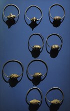 Luxurious temple earrings from graves of female members of the ruling class