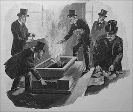 The burning of confiscated securities and misprints at the Reichsdruckerei Berlin