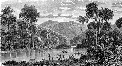 Landscape in the Omeo mountain area in the state of Victoria in Australia