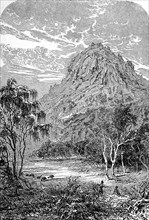 The mountain Pic Tangulda in northwestern Australia in 1882  /  Der Berg Pic Tangulda im nordwestlichen Australien im Jahre 1882