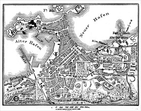 Map of Alexandria in Egypt in 1880  /  Plan von Alexandria in Ägypten im Jahre 1880