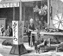 inn in japan in 1870  /  Speisewirtschaft in Japan im Jahre 1870
