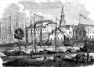 The port in Königsberg in Prussia