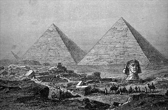 Pyramids of Giza and the Sphinx in 1860