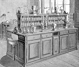A work table from the laboratory in Leipzig