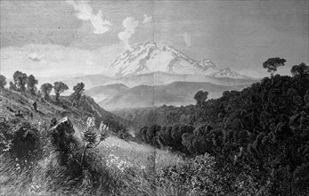 View of Kilimanjaro in Tanzania in 1870  /  Blick zum Kilimandscharo in Tansania im Jahre 1870