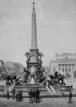 The Mende Fountain on Augustusplatz square in Leipzig