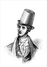 Hat fashion and beard fashion of men in Germany in 1833  /  Hutmode uns Bartmode der Männer in Deutschland im Jahre 1833
