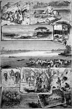 Picture tableau on the theme of Middle Africa from 1880