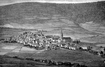 View of Oberwiesenthal in Saxon Ore Mountains in 1880