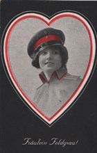 Historical congratulatory card with a war motif