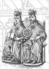 Emperor Otto I and his wife Editha as statues in the chapel of the Cathedral of Magdeburg