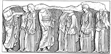 Athenian maidens of the eastern frieze of the Parthenon